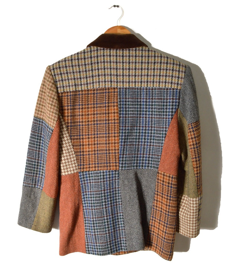 Plaid Patchwork Blazer Jacket