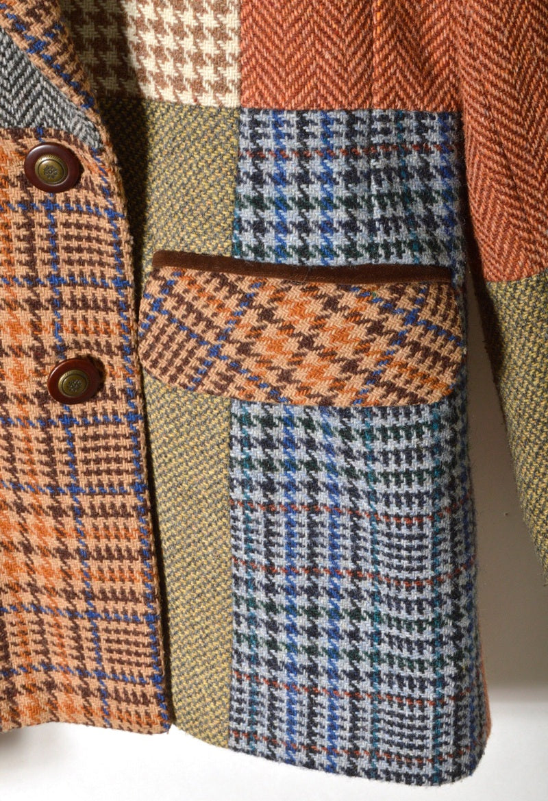 Plaid Patchwork Blazer Jacket