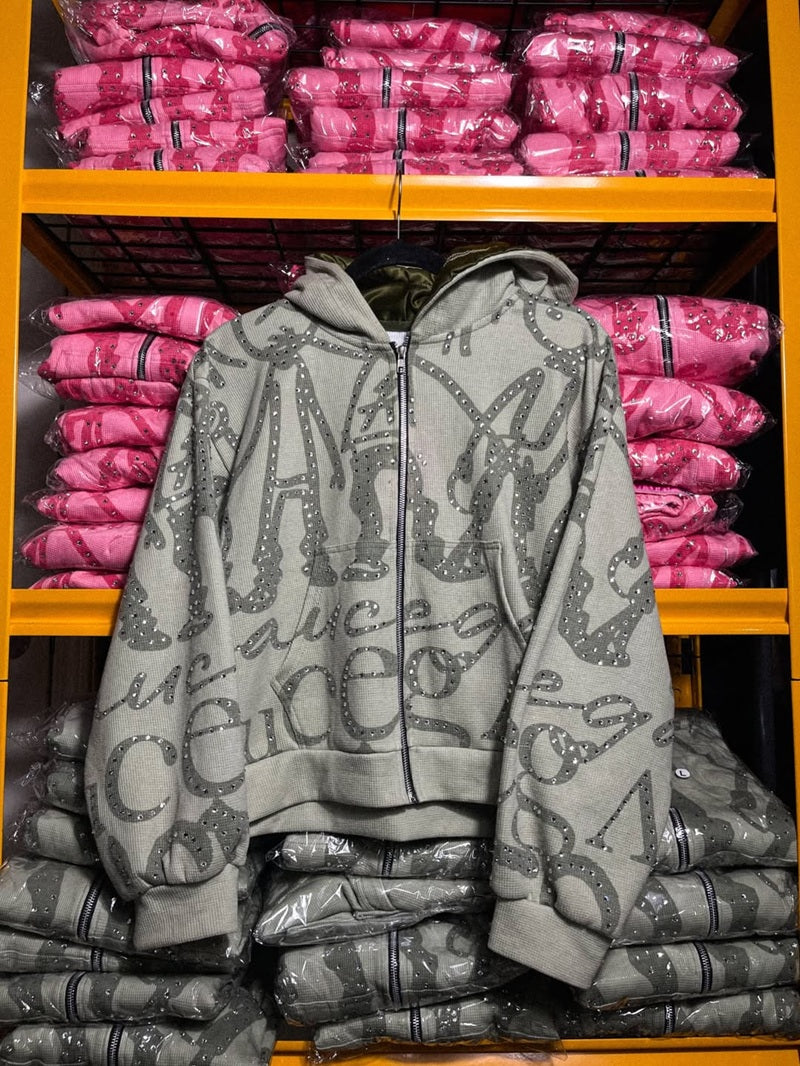 Bling Hooded Two-Piece Set