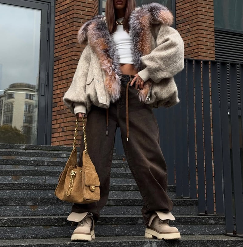 Amber Fluff Oversized Coat