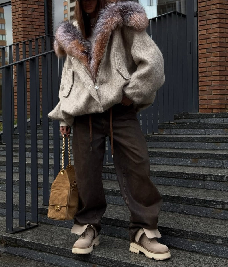 Amber Fluff Oversized Coat