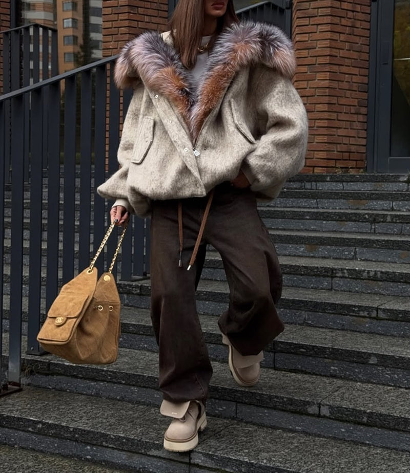 Amber Fluff Oversized Coat