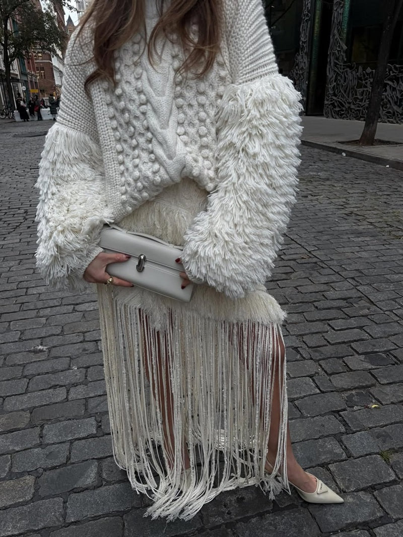 Plush Patchwork Knit Sweater