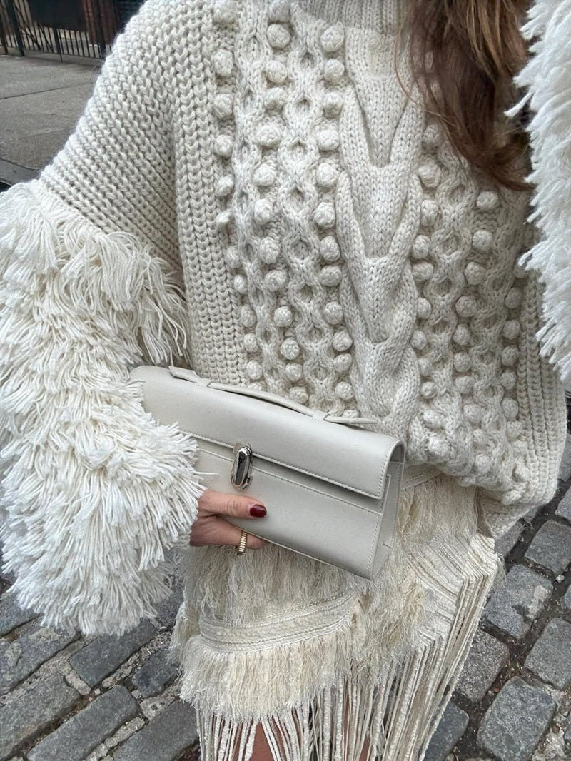 Plush Patchwork Knit Sweater