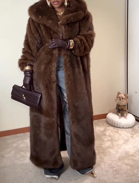 Long Faux Fur Coat
