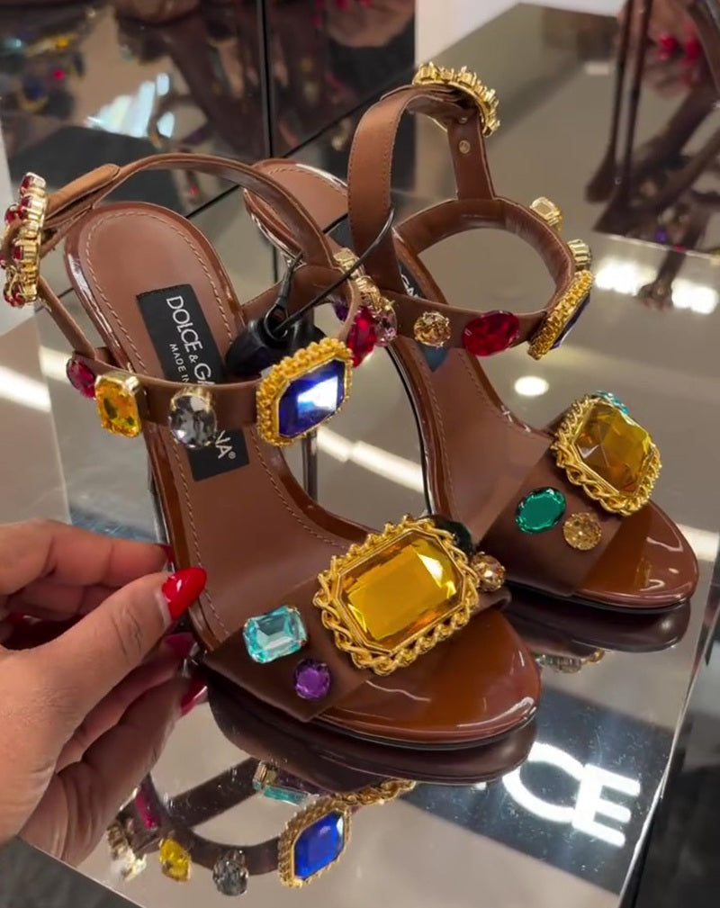 Jewel-Encrusted Stiletto Sandals
