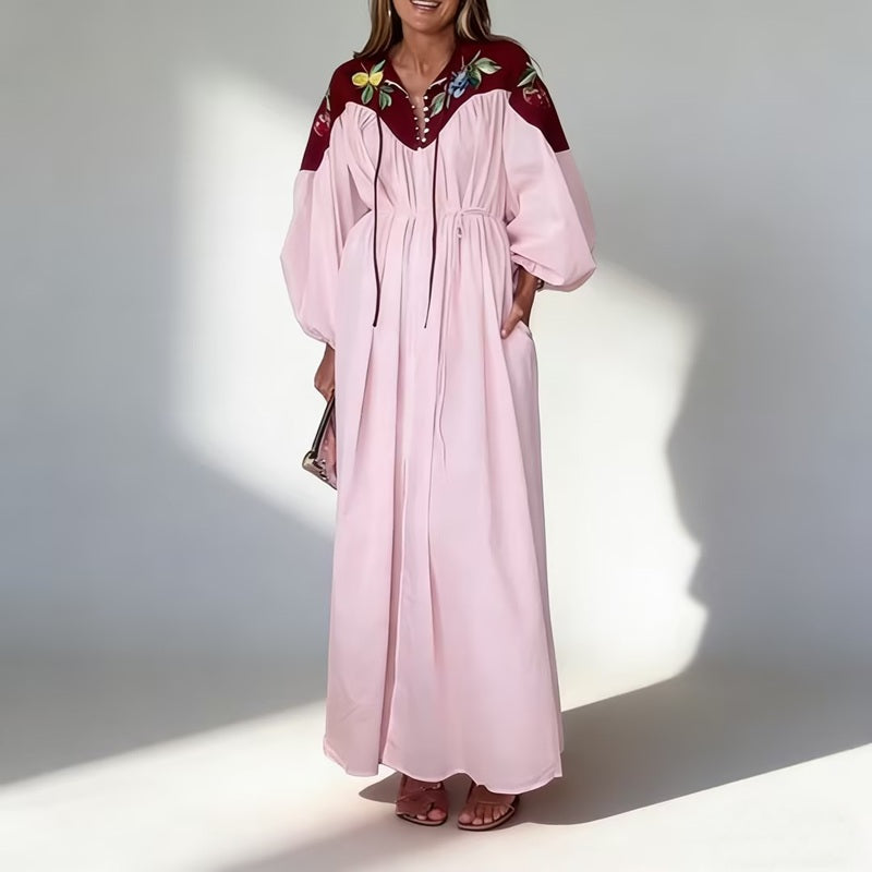 Blossom Embroidery Kaftan Dress