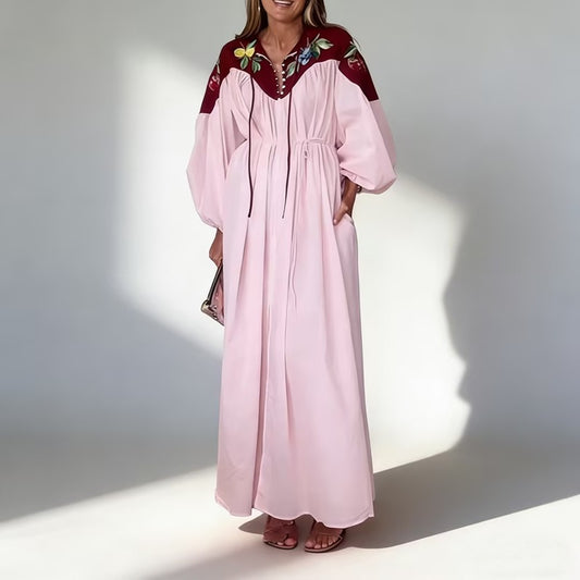 Blossom Embroidery Kaftan Dress
