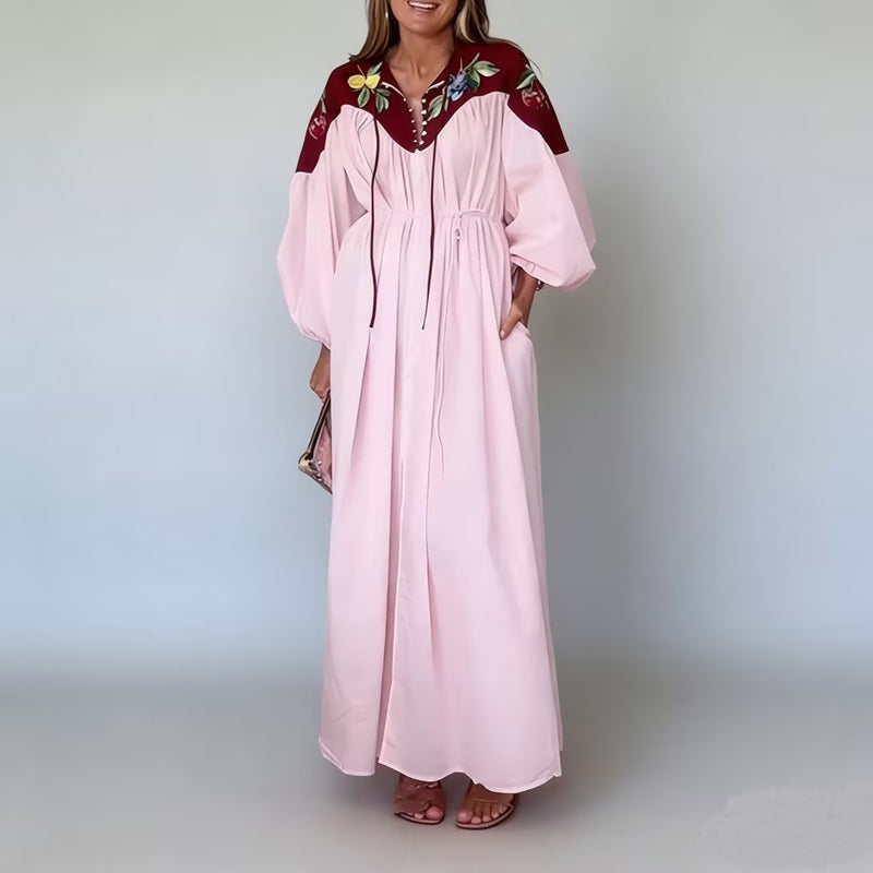 Blossom Embroidery Kaftan Dress