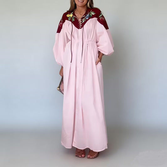 Blossom Embroidery Kaftan Dress