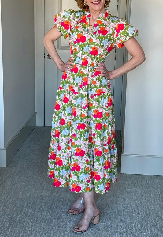 Sunny Blooms Casual Midi Dress