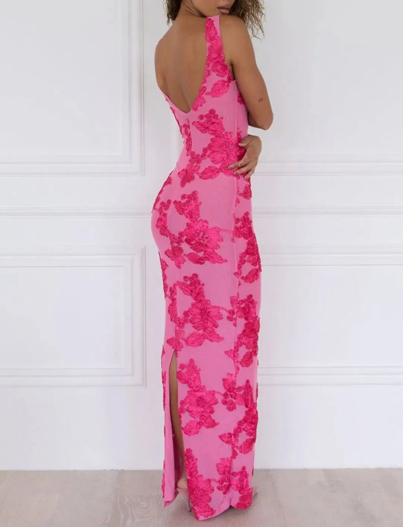 Floral Embroidered Slim Dress