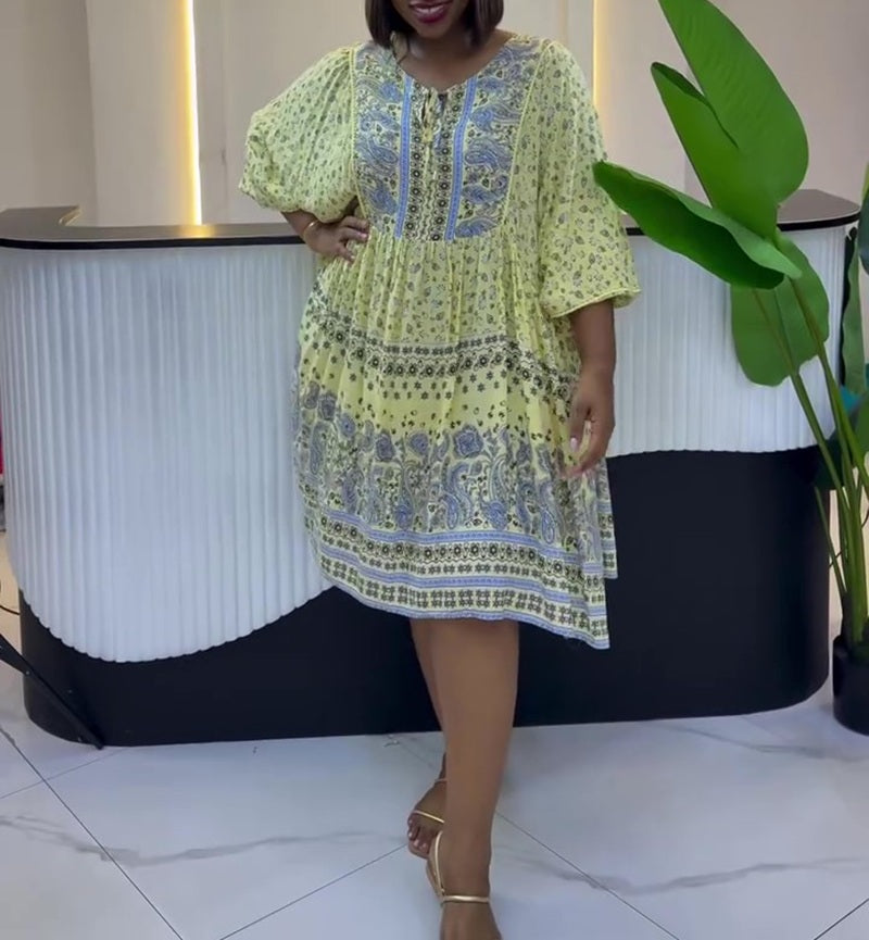 Boho Chic Paisley Tiered Mini Dress