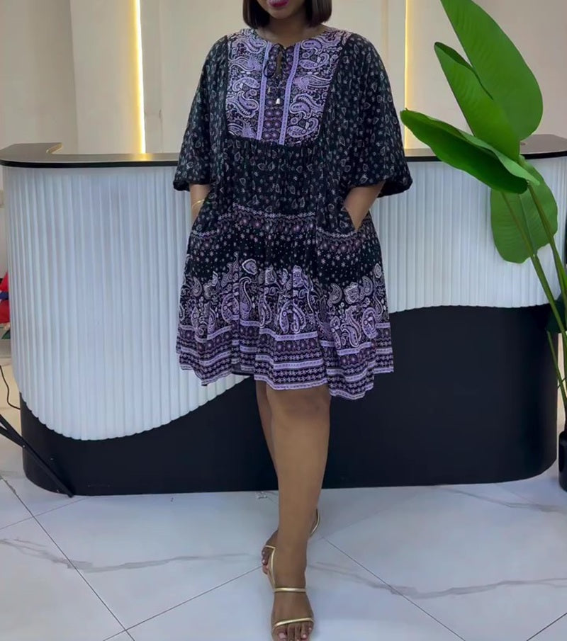 Boho Chic Paisley Tiered Mini Dress