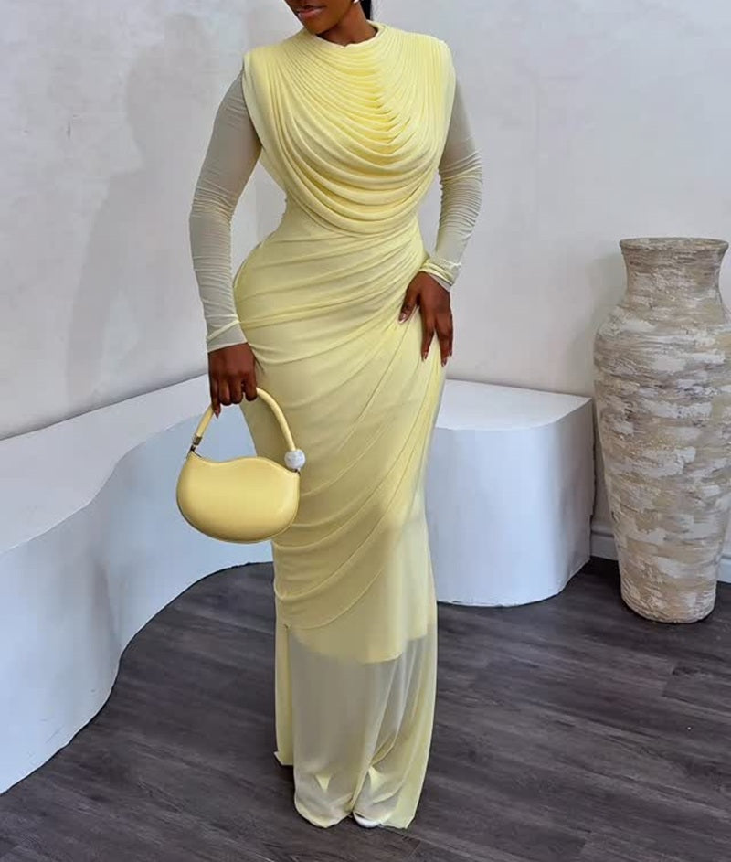 Draped Chiffon Evening Gown