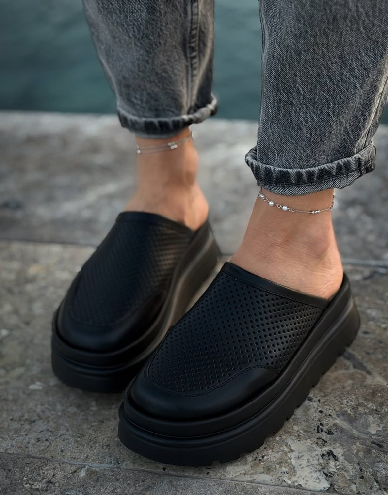 Slip On Hollow Out Platform Mule Slipper Shoes