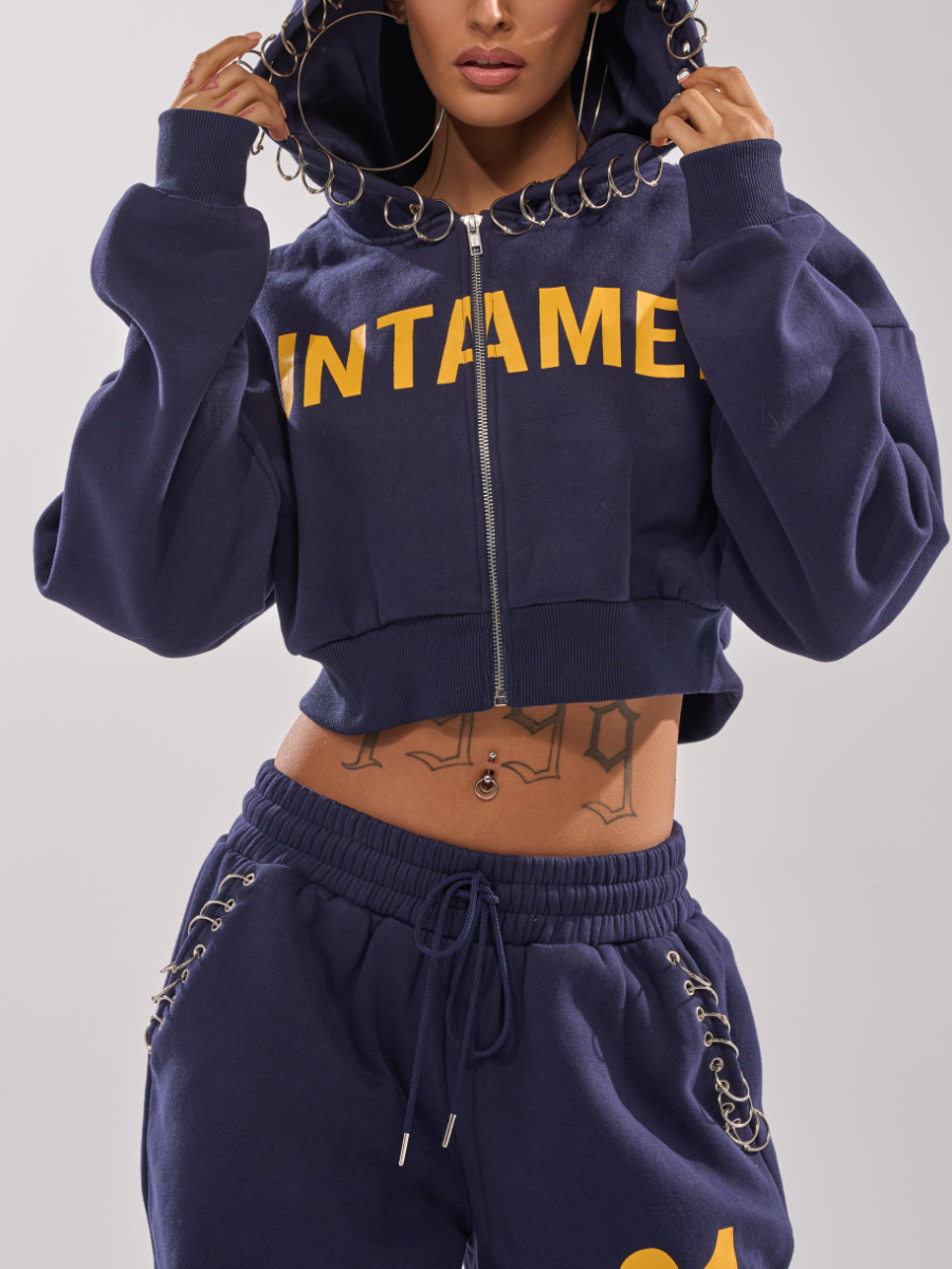 Zipper Hooded Sport Suit