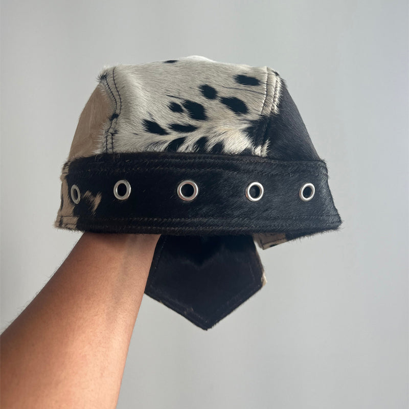 Lace Up Cow Pattern Hat