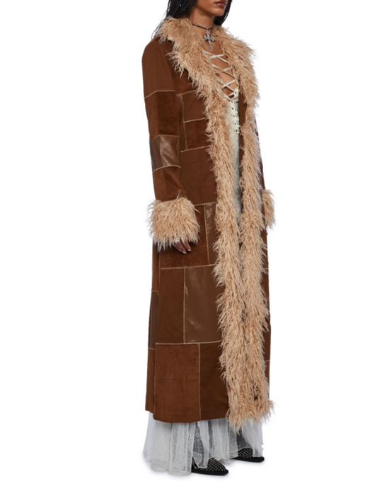 Patchwork Fur Peel Coat