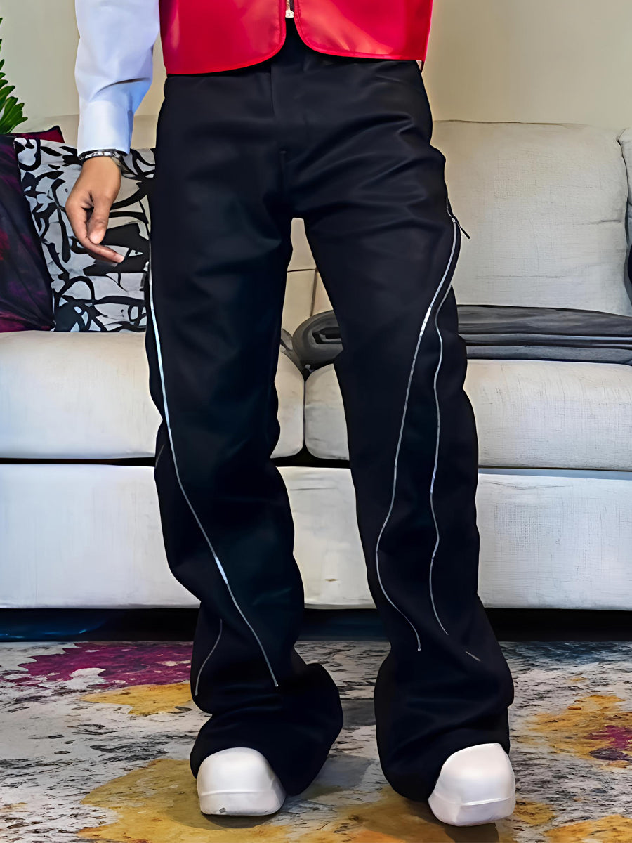 Fashion Zip Up Flare Pants