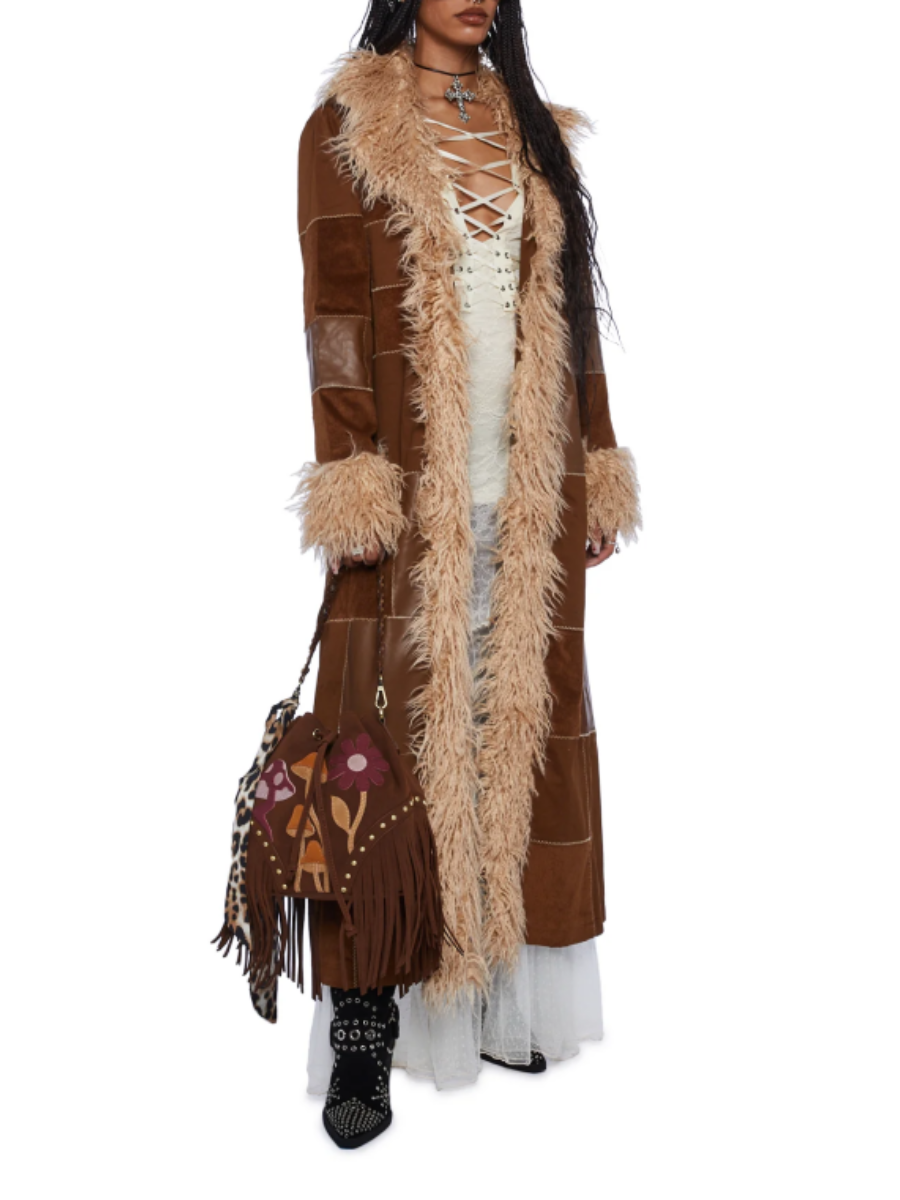 Patchwork Fur Peel Coat