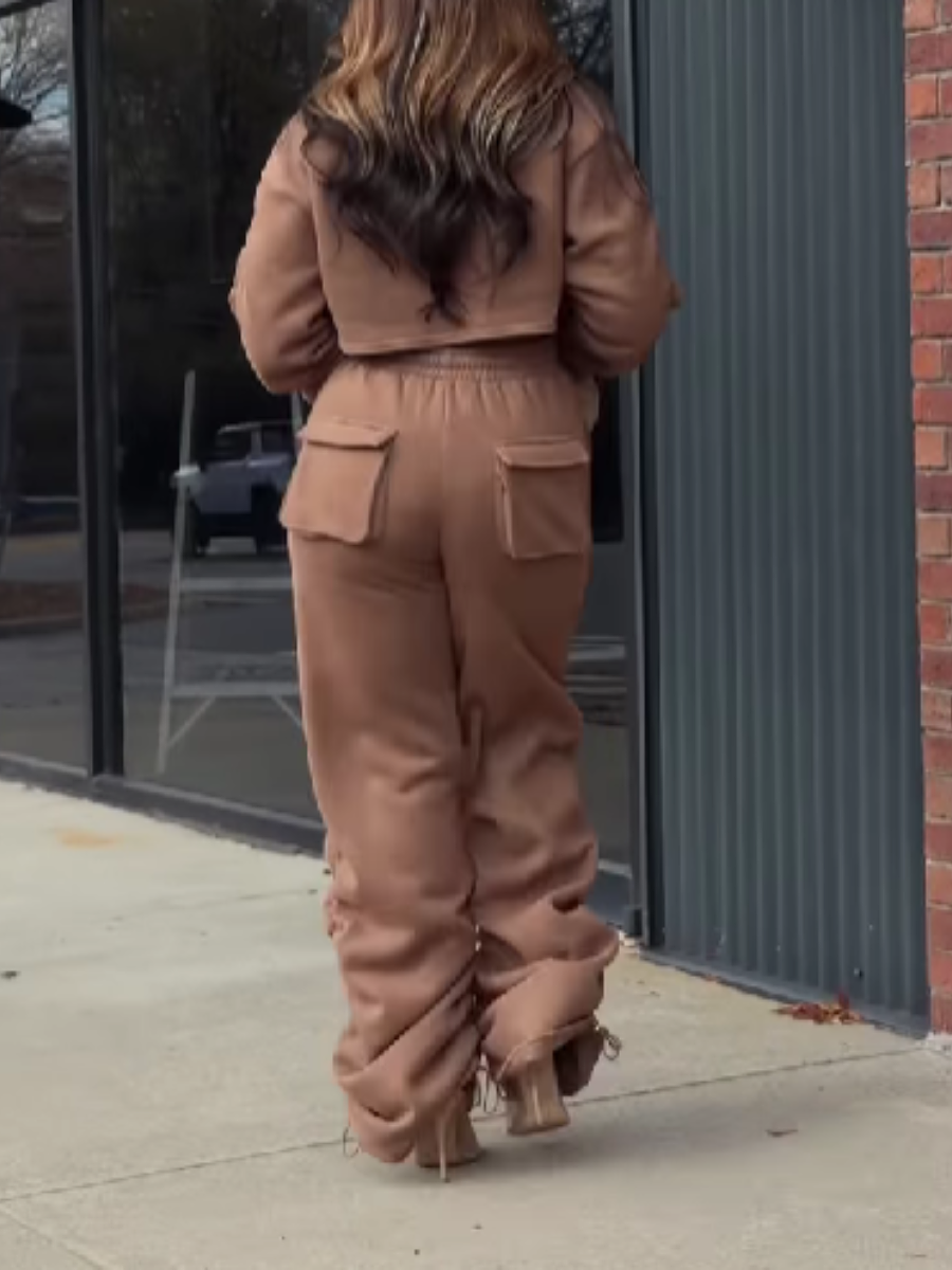 Drawstring Design Pants Set