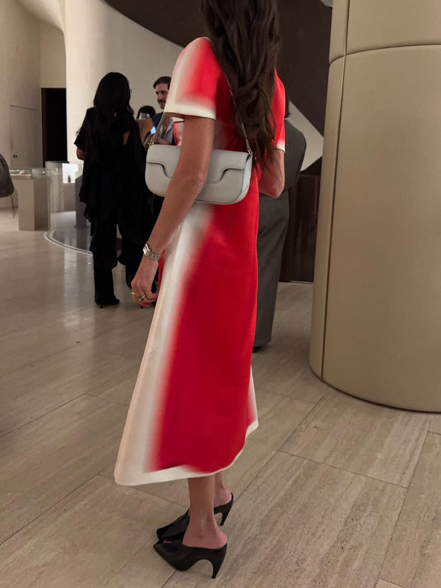 Printed Short Sleeve Maxi Dress