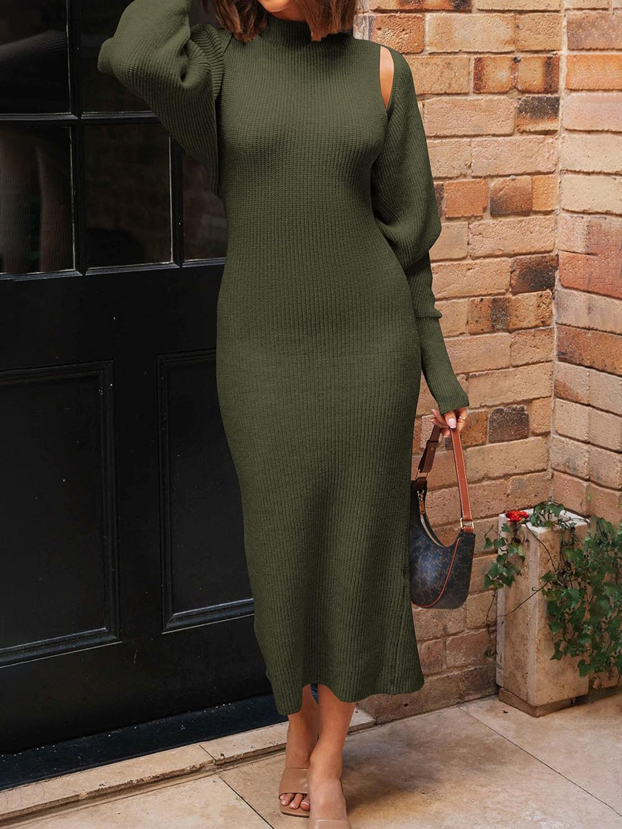 Cropped Cardigan Pullover Sweater Maxi Dress Sets