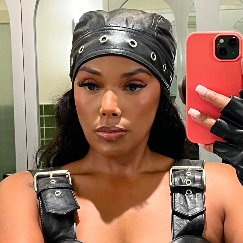 Eyelet Detail Lace-up PU Hat