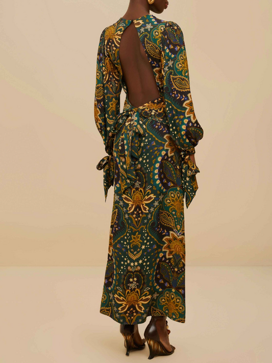 Printed Backless Dress