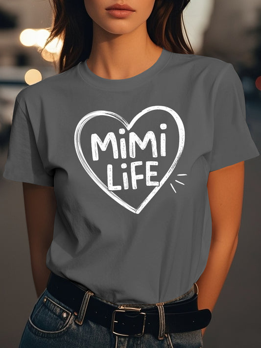 mimi life Fashion women's pure cotton T-shirt short sleeves