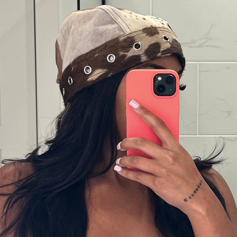 Imitation Cowhide Pony Hair & Snake Skin Hat