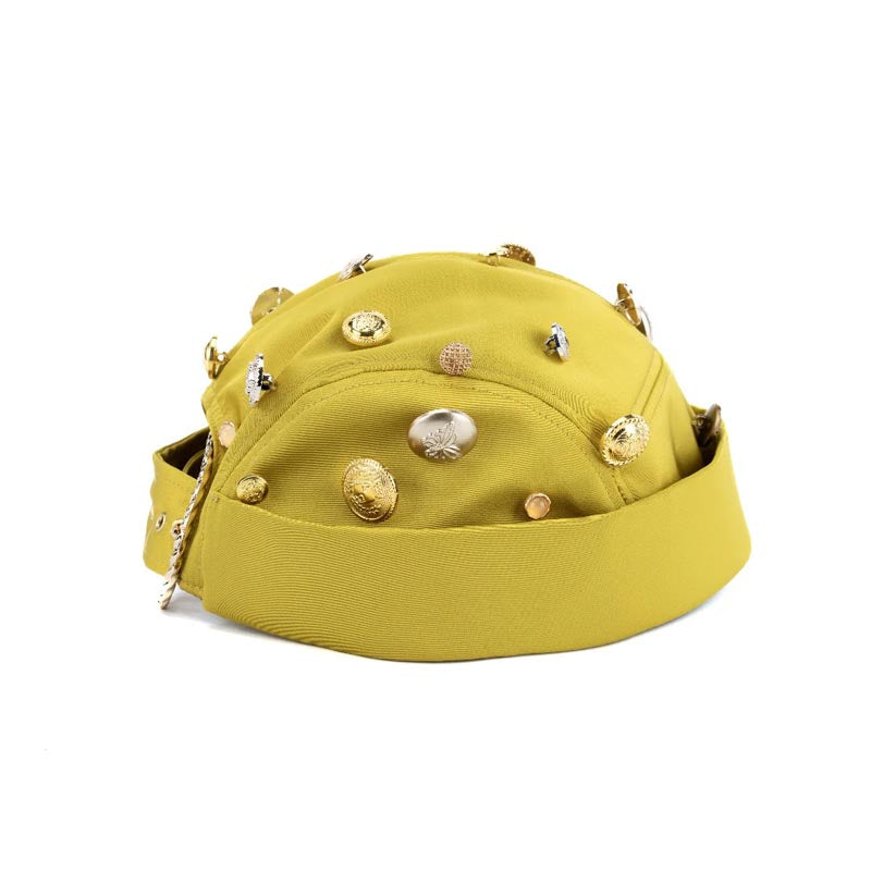 Fashion Buckle Buttons Brimless Hat