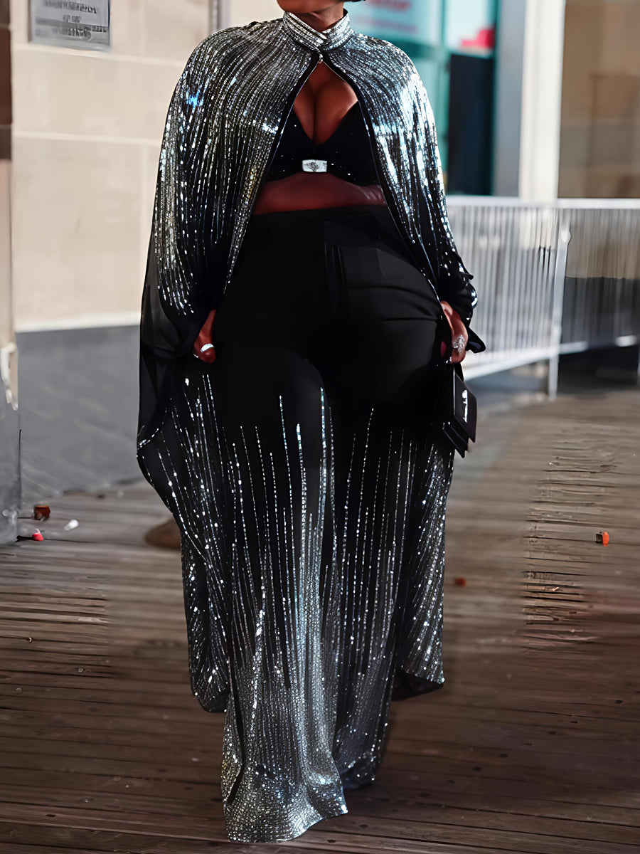 Sequined Sparkle Shine Blouse & Rhinestones Pants