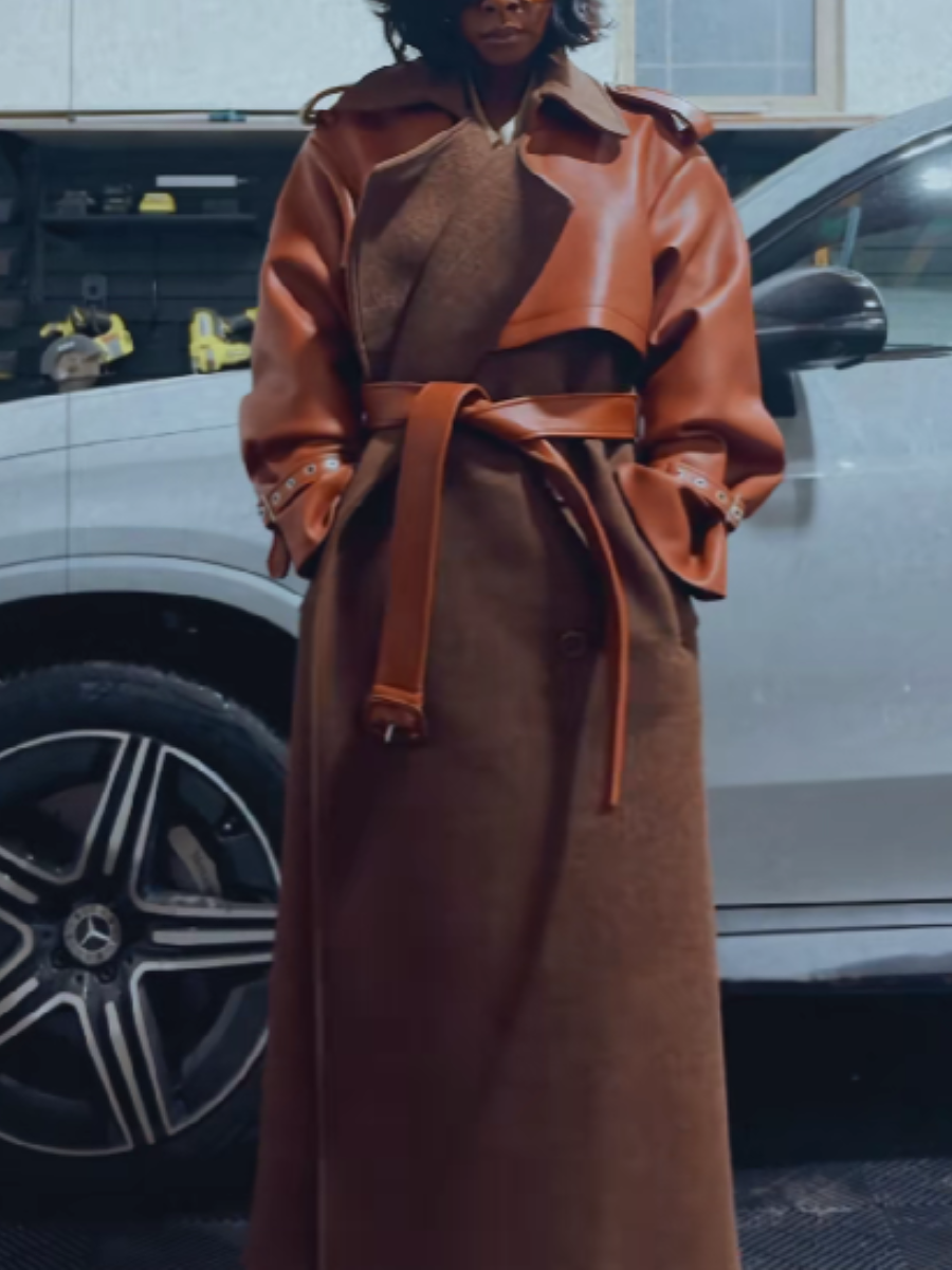 Faux Leather Coat