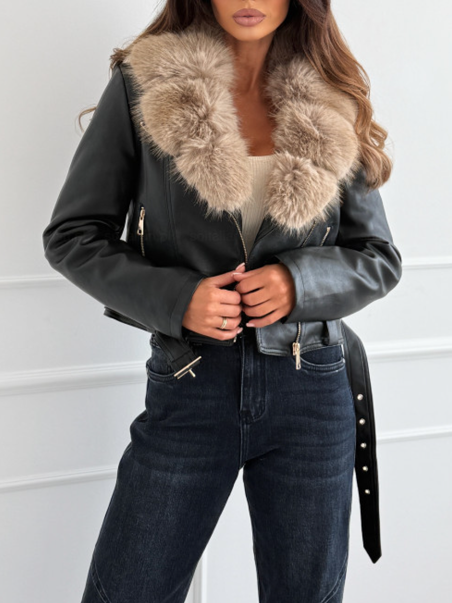 Plush Leather Biker Jacket