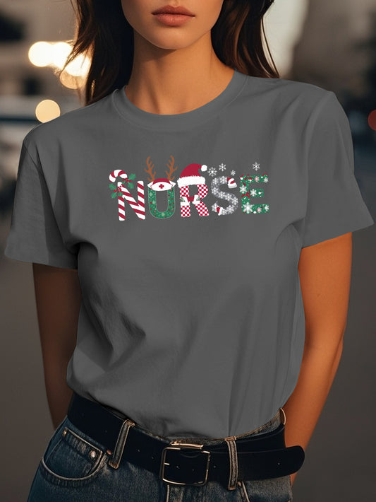NURSE Fashion women's pure cotton T-shirt short sleeves