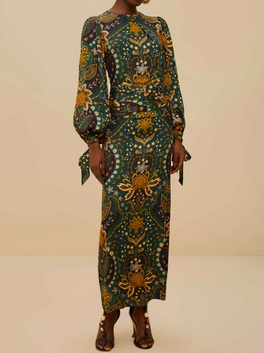 Printed Backless Dress