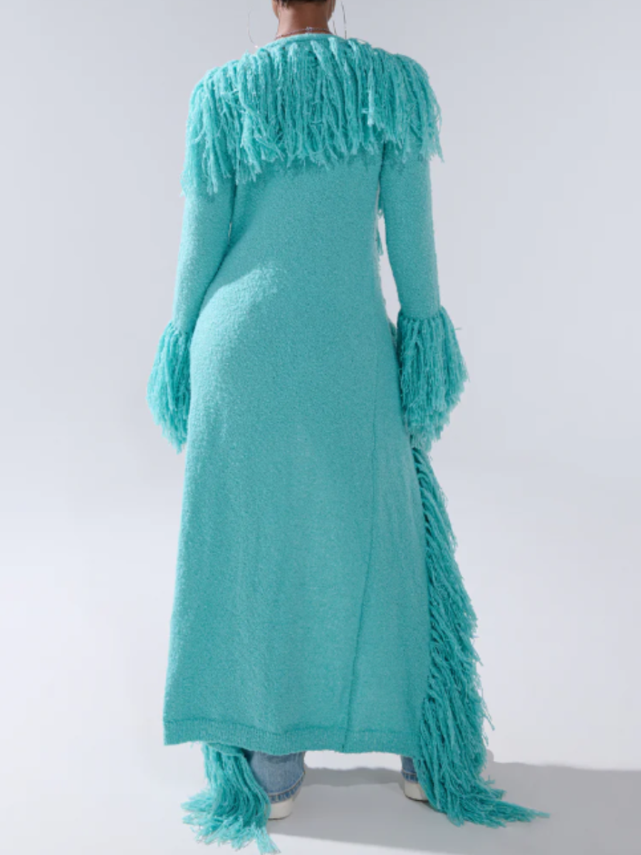 Knit Fringed Coat