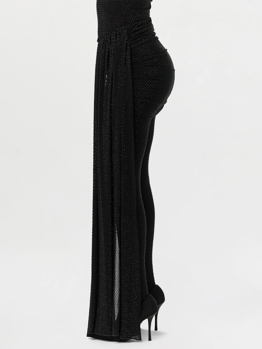 Crystal-embellished Ruched Three Pieces Set