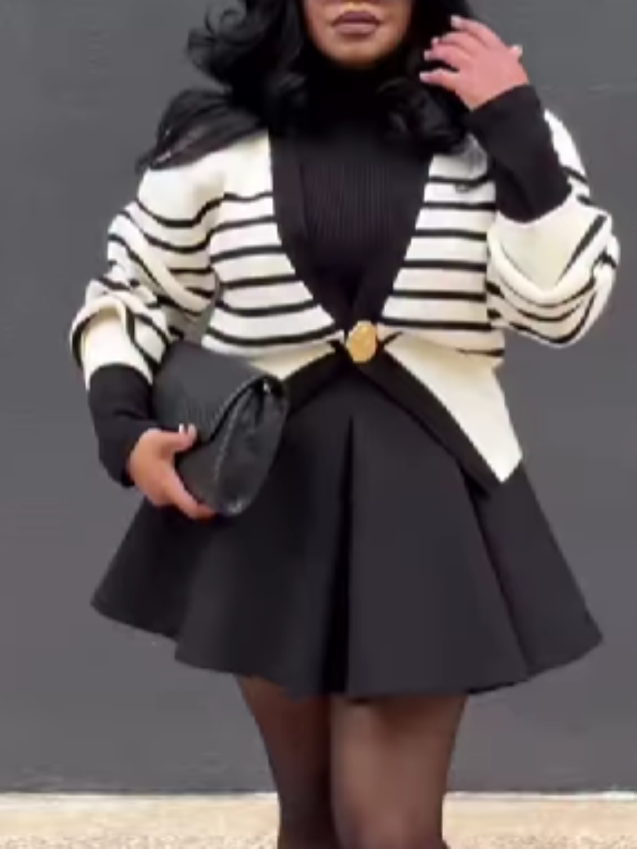 Striped Knitted Cardigan