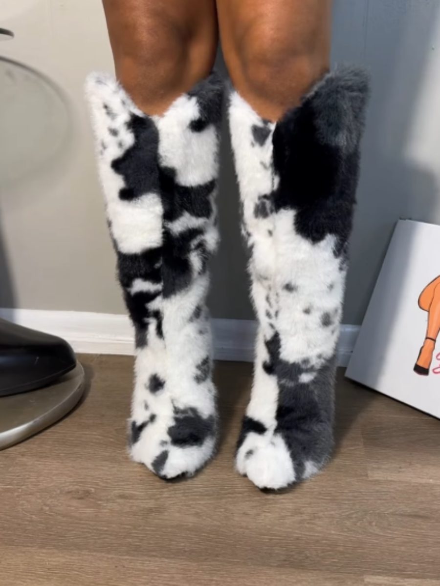 Dairy Plush Knee Boots