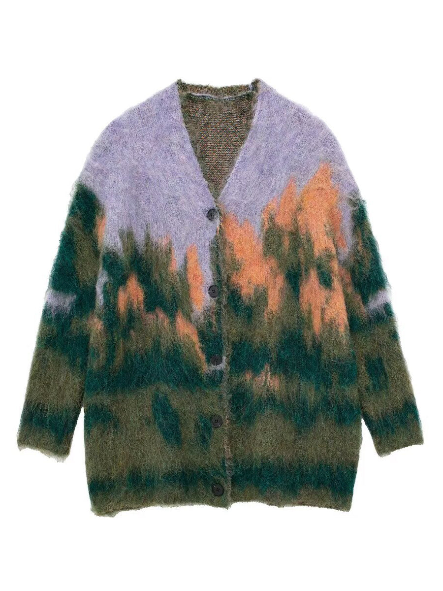 Printed Winter Warm Sweater Cardigan