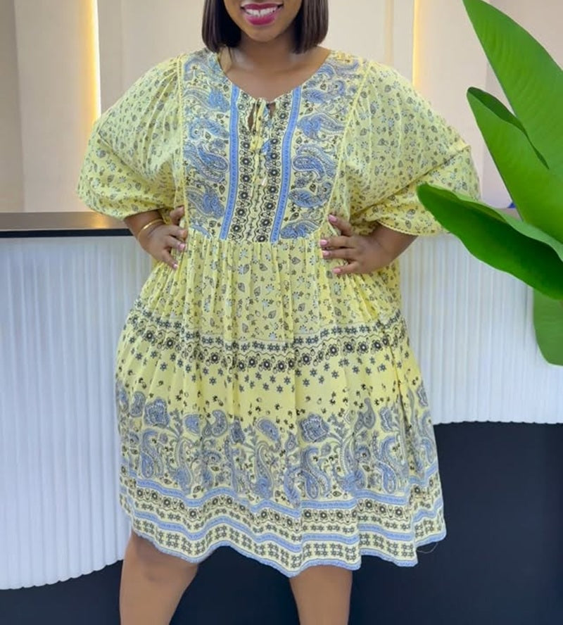 Boho Chic Paisley Tiered Mini Dress