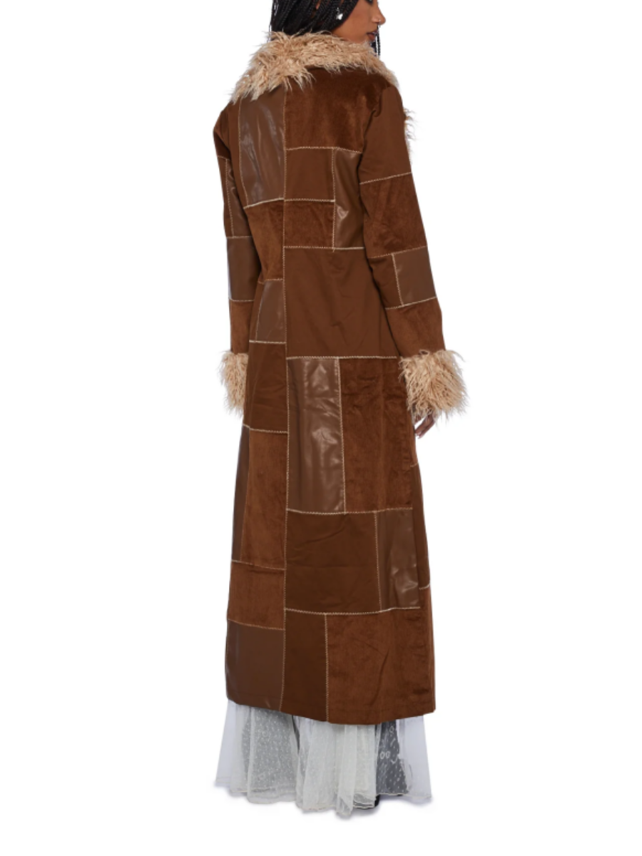 Patchwork Fur Peel Coat