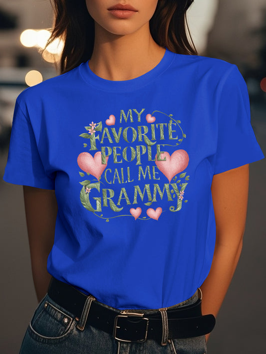 My Favorite People Call Me Grammy Fashion women's pure cotton T-shirt short sleeves