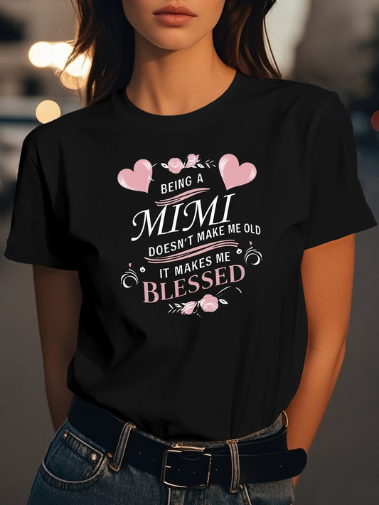 MIMI Fashion women's pure cotton T-shirt short sleeves