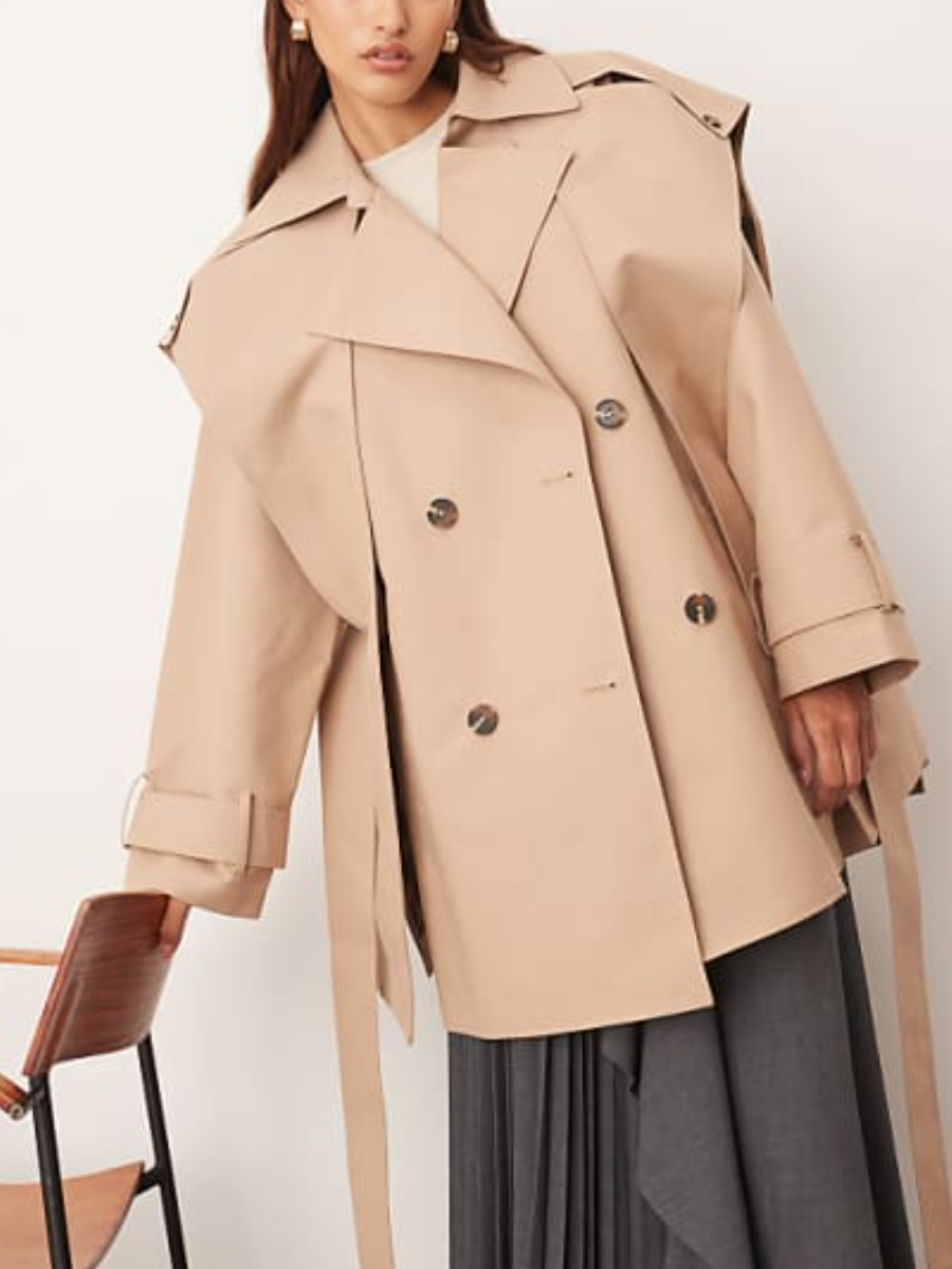 Double-breasted Cape Trench Coat