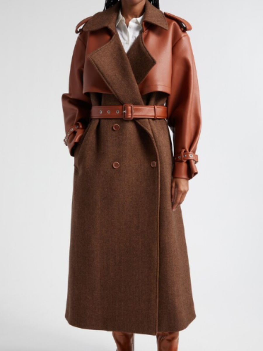 Faux Leather Coat