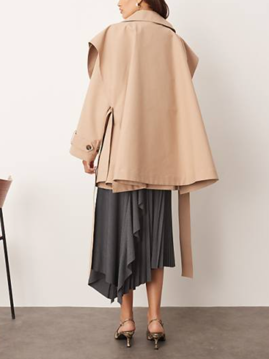 Double-breasted Cape Trench Coat